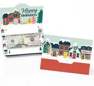 Big Dot Of Happiness Christmas Village - Holiday Winter Houses Money and Gift Card Holders - Set of 8