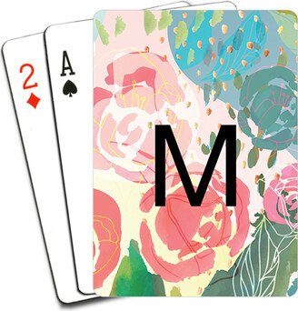 Playing Cards: Abstract Roses Custom Text Playing Cards, Multicolor