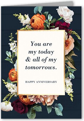 Anniversary Card: Everlasting Endearment Anniversary Card, Blue, 5X7, Matte, Folded Smooth Cardstock, Square