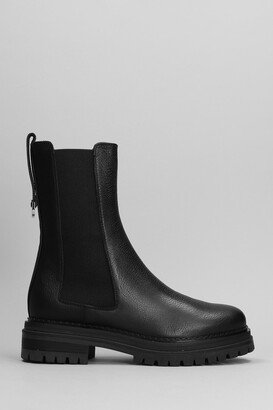 Combat Boots In Black Leather-AJ