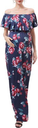 Brielle Off the Shoulder Maternity/Nursing Maxi Dress