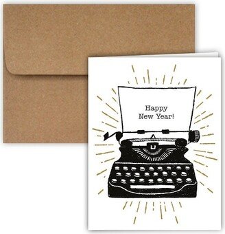 Paper Frenzy Happy New Year Typewriter Christmas Cards and Envelopes - 25 pack