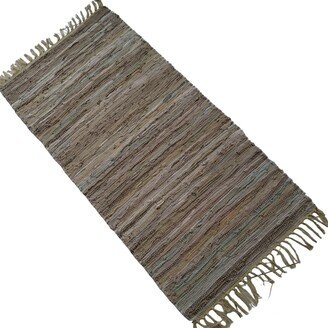 Leather Hearth Rug For Fireplace Fireproof Mat Beige Gold-AA