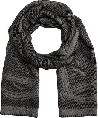 Recycled Belting Blanket Stitch (Charcoal/Black) Scarves