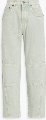 Cropped faded high-rise straight-leg jeans