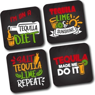Tequila Coasters For Drinks, Funny Mexican Coasters, Quotes, Birthday Gift