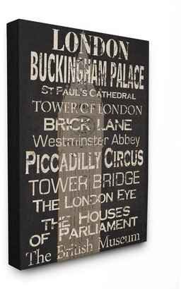 Home Decor London Landmark Typography Canvas Wall Art, 30 x 40