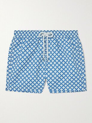 Straight-Leg Mid-Length Printed Recycled Swim Shorts