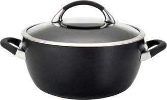 Symmetry Hard-Anodized Nonstick Induction Casserole Pan with Lid, 5.5-Quart, Black