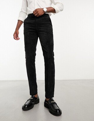 smart skinny pants in black corduroy - pàrt of a set
