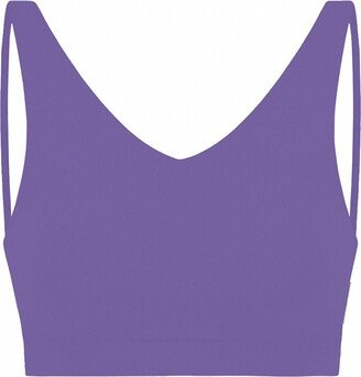 Yes Flâneuse Gisele V-Neck Sports Bra With Double Spaghetti Straps Ultra Violet