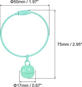 Unique Bargains 5Pcs Pet Bells, Stainless Steel 50mm Dia Jingle Bells Cable Green DIY - 50mm/1.97