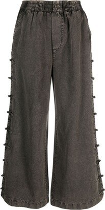 Faded-Effect Wide-Leg Jeans-AC