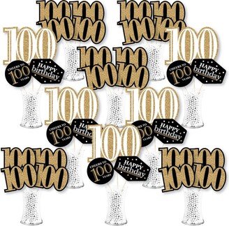 Big Dot Of Happiness Adult 100th Birthday - Centerpiece Sticks Showstopper Table Toppers 35 Pc