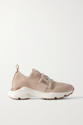 Kate Rubber-trimmed Mesh And Stretch-knit Slip-on Sneakers - Neutrals