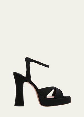 Miranda Textured Satin Platform Sandals-AA