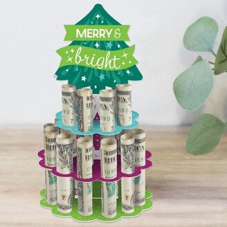 Big Dot of Happiness Merry and Bright Trees - DIY Colorful Whimsical Christmas Party Money Holder Gift - Cash Cake