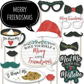 Big Dot of Happiness Rustic Merry Friendsmas - Friends Christmas Party Photo Booth Props Kit - 20 Count