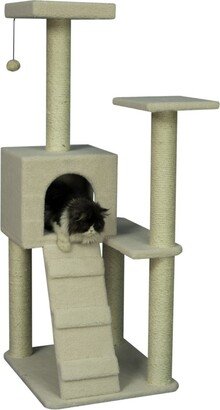 53 Fleece Covered High Real Wood Cat Tree