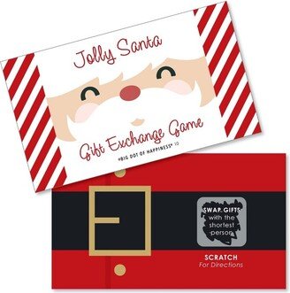 Big Dot of Happiness Jolly Santa Claus - Christmas Party White Elephant Gift Exchange Game Scratch Off Cards - 22 Count