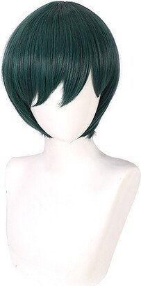 Unique Bargains Wigs Wigs for Women 12 Dark Green with Wig Cap