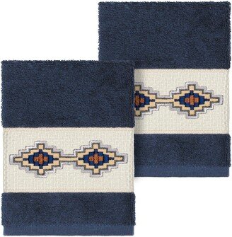 Gianna Embellished Washcloth - Set of 2 - Midnight Blue