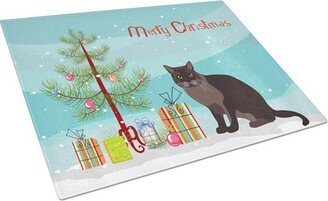 CK4767LCB European Burmese Cat Merry Christmas Glass Cutting Board