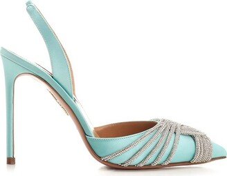 Gatsby Embellished Slingback Satin Pumps