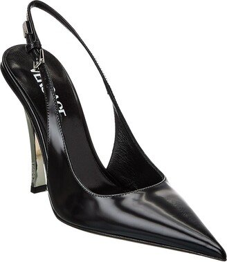 Pin-Point Leather Slingback Pump