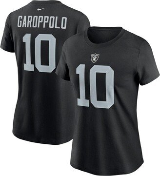 Women's Jimmy Garoppolo Black Las Vegas Raiders Player Name and Number T-shirt