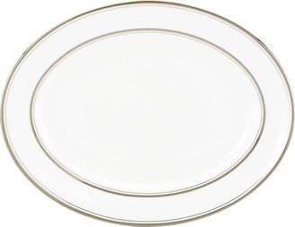 Library Lane Platinum 13 Oval Platter, 3.45 LB, White