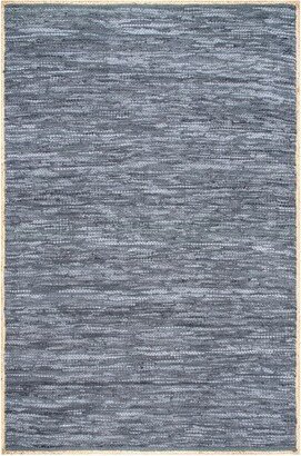 Sabby Hand Woven Leather Flatweave Area Rug, 5' x 8'