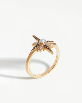 Harris Reed Fine Starlight Ring | 14k Solid Gold/Pearl & Diamond