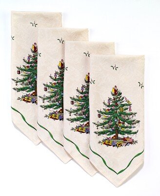 Christmas Tree Ivory/Green 4pc Napkins