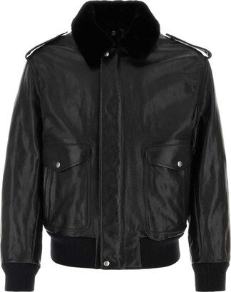 Long-Sleeved Leather Jacket