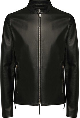 Leather Zip-Up Jacket-AD