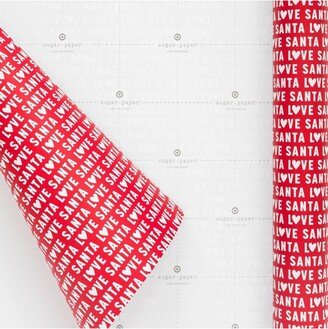 Sugar Paper + Target 25 sq ft 'Love Santa' Gift Wrap Red/White - Sugar Paper™ + Target