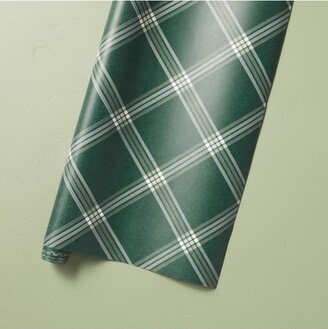 30 sq ft Polished Plaid Christmas Gift Wrap Dark Green