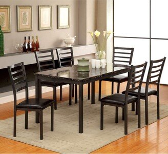 Rath Contemporary Black Wood 7-Piece Dining Set