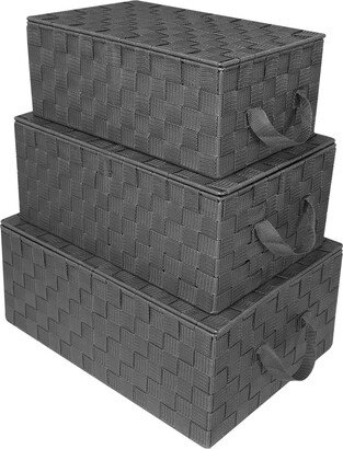 Grey Woven Storage Basket - Set of 3