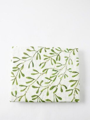 Mistletoe-print 165x250cm Linen Tablecloth