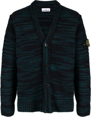 Compass-Badge Wool-Blend Cardigan