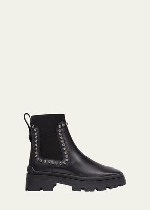 Veronique Leather Crystal Chelsea Boots-AB