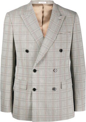 FURSAC Plaid-Check Double-Breasted Blazer