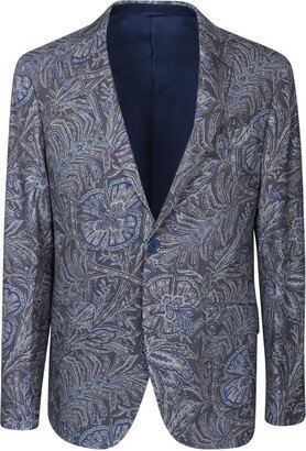 Floral Printed Single Breasted Blazer