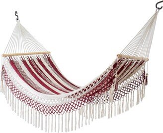 Handmade Crimson Dream Cotton Rope Hammock