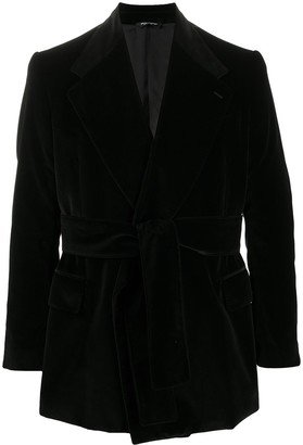 Notch-Lapel Tie-Waist Jacket