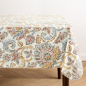 Ava Floral Jacobean Printed Vinyl Indoor/Outdoor Tablecloth - Multicolor - 52 in. Square