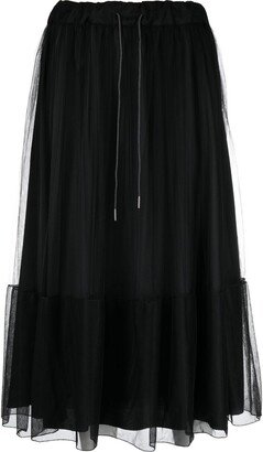 Drawstring Midi Skirt-AD