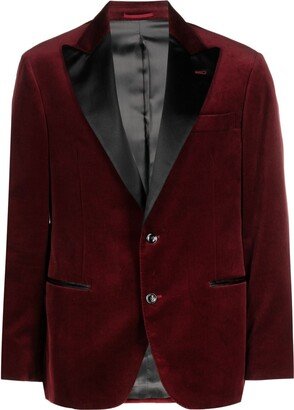 Velvet Single-Breasted Blazer-AD